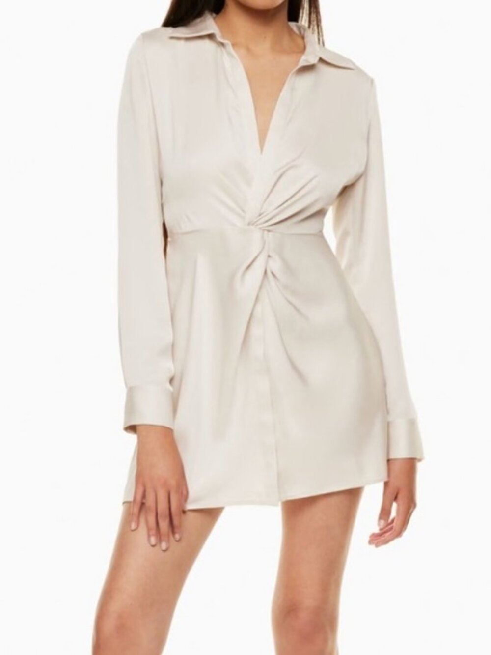 Babaton Satin Twist-Front Mini Dress Size Small